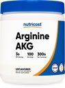 Nutricost Arginin AKG Powder 300 Grams (AAKG) - 3G per Serving & 100 Servings - čistý arginin alfa ketoglutarát