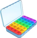 Daviky Pill Organizátor, Daily Pill Box 7 Day, Weekly Pill Organizátor 4 krát denně, Velká cestovní Pill Pouzdro s 28 kompartment držet medicínu, vitamín a dodatek (modrá)