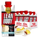 Lean Body Ready- to- Drink Pina Colada Protein Shake, 40g Protein, Syrovátka, 0 Cukr, gluten Free, 22 Vitamíny & Minerály, 17 Fl Oz (balení po 12)