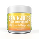 BrainJuice Nootropics Brain Support Supplement, Gluten Free Powder for Energy and Focus, Drink Mix s L Theanine, Alpha GPC, Vitamin B, Organic Green Tea Extract Caffeine, Peach Mango, 15 Služeb