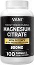 Magnesium Citrát 500MG 100 Tablety - Vegan Safe, vysoká absorpce