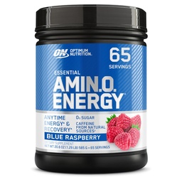 Optimum Nutrition Amino Energy - Předcvičení se zeleným čajem, BCAA, aminokyseliny, Keto Friendly, Green Coffee Extract, Energy Powder - Blue Raspberry, 65 Servings (Balení May Vars)