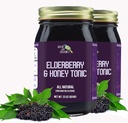 Green Jay Gourmet Elderberry Tonic - All Natural Elderberry Syrup - Elderberry Imunitation Support for Kids & Dospělí - Powerful Elderberry & Honey Blend - Sambucus Elderberry Syrup - 2 x 22 Ounces