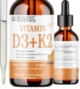 Tekutý vitamin D3 K2 Plus Vitamin K2 MK-7 PHAR124; 5000IU Vitamin D Kapky tekuté 124; Kosti 124; Imunitní GART124; Heart Health PHART124; Boost Energy 2oz