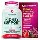 PurePremium Ledviny Support Supplementary - Ledviny Cleanse Detox & Opravy s Cranberry Extract & Astragalus - 21- in-1 Complex Podporuje normální močové měchýře, Močové trakt & Ledviny Zdraví - 120 Den Dodávka