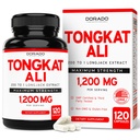 Tongkat Ali For Men 1200mg (200 až 1 extrakt) - 120 Kapsle - Longjack dodatek - Premium Tonkat- Ali dodatek - Podpora síly, pohon, atletická výkonnost a svalové hmoty - Gluten Free & Non- GMO