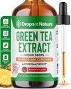 Green Tea 10: 1 Extract 50% EGCG - Green Tea Liquid Drops - Vegan, 4X Výkonnější než pilulky & Kapsle - 2oz Antioxidant & Imunitní dodatek - Kůže, Podpora srdce, Brain Health & Memory Boost