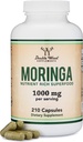 DWS Organic Moringa Kapsle 1000mg - Čistá Moringa Powder for Energy & Imunitary Support - Zelená Superfood Bohatá na antioxidanty, esenciální vitaminy a aminokyseliny - 105 Veganské Kapsle