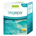 Igennus Vegepa Omega 3 Wild Fish Oil & Evening Primrose Oil Blend, 560 mg EPA Plus GLA, 60 malých Softgels