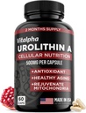Anti- Aging Urolithin A dodatek - Čistá a výkonná antioxidační ochrana Mitochondriální doplňky - Přírodní energie Boost - Mitochondriální zdraví a buňky Podpora pro muže a ženy - 60 Caps