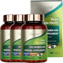 zooone- Lutein oční vitaminy dodatek pro makulární zdraví a suché oko, Obsahuje Lutein, zinek, vitaminy C / E & Zeaxanthin na podporu oční zdraví, 90 tablet (3)