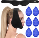 Moudrost zuby Ice Pack hlava Wrap, Face Ice Pack for Moudrom Zuby, Jaw Ice Pack for Face Oral Chirurgie s 6 Studený gel Pack pro TMJ Pain Relief, Extrakce zubů, Tonsillektomie Recovery- Black