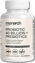 Probiotická 40 miliard + Prebiotika: 4 Diverzní zákruty - Stravovací & Gut Health (60 Kapsle) - Probiotika pro ženy a muže - Přírodní 124; Gut Zdraví a imunitní podpora Dodatek 124; Poskytuje stravovací podporu