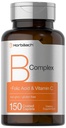 Horbaach B Komplexní vitamíny pro ženy a muže 124; 150 Kapsle 124; s kyselinou listovou a vitamin C 124; Non- GMO & gluten zdarma dodatek