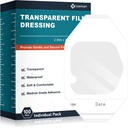 Transparentní Film Dressing 2.36 "x 2.75", 100 Balíčků Vodotěsné zranění Obvazové Patches, Obálky zranění pro Post Chirurgická Sprcha, IV Štít, Tattoo Péče Bandage