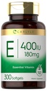 Carlyle Vitamin E Softgel Kapsle 400 IU IR 124; 180mg IR 124; 300 Count IR 124; Non- GMO a gluten Free Formule
