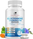 Glucosamine Chondroitin MSM Kapsle, Glucosamine 1500mg s kolagenem, kurkuma, Společné doplňky pro muže, 180 Kapsle