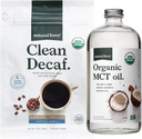 Natural Force Organic Clean Decaf Coffee + Organic MCT Oil Bundle - 100% čisté kokosové MCTs & Mold & Mycotoxin Free Coffee - Non- GMO, Keto, Paleo, a Vegan - 12 Oz a 32 Oz