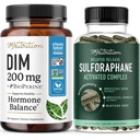 Sulforaphane Complex s 200mg DIM doplněk pro zlepšení rovnováhy estrogenu pro ženy 124; Advanced Microbeadlet Technology Hormon Balance (60 Doručování) s Diindolylmethan Kapsle (120 Doručování)