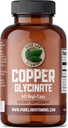 Čisté Lab Vitamíny Měděné Glycinát Mineral Supplement 1 mg - 60 Vegan Caps Essential for Collagen Production, podporuje imunitní systém & Red Blood Cell Formation - Gluten Free Made in Canada