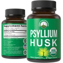 USDA Organic Psylium Husk Vegan Kapsle Vyrobeno s organickým Psylium Husk Seed. Fiber dodatek pro Gut. Digestivní Prebiotika. Prášky na jídlo, Roughage bez nafouknutí. Tablety
