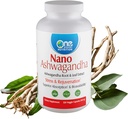 One Planet Nutrition Nano Ashwagandha Root & Leaf 500 mg Veggie Capsules (120 Servings), 10: 1 Extract, Podporuje Hormon & Neurologická funkce pro Stress Relief, Non- GMO, Vegan, gluten- Free