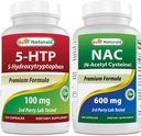 Nejlepší Naturals 5- HTP (5- hydroxytryptofan) 100 mg & NAC - N Acetyl Cysteine 600 mg
