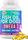 Omega 3 Rybí olej pro psy - 120 SoftGels - Supplement kůže a oděvů pro psy, podporuje zdravou pleť, plášť, spony, srdce a imunitní systém, Premium Rybí olej dodatek pro psy - Vyrobeno v USA