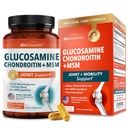 Glucosamine Chondroitin MSM Joint Support Supplement - Collagen Peptides, Turmeric and Ginger, Hyaluronic Acid, Glucosamine Chondroitin Sulfát pro Joint Comfort - Gluten Free, Non GMO, 90 Kapsle