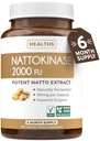 Zdraví Harmony Nattokinase 2000 FU (Non- GMO) Výkonný doplněk Nattokinázy Vyrobeno z přirozeně fermentovaných sójových bobů - (6 měsíců dodávky) 180 Vegan Natto Kapsle