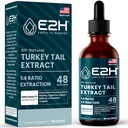 Turkey Tail Mushroom Extract - Rychlejší absorpce než Turecko Tail Mushroom Kapsle nebo prášek - All- Natural Imunitary System & Digestive Support- Real Mushrooms Turkey Tail - 2 Fl Oz by E2H