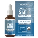 Organický methylfolát 1000 mcg + methyl B12 kofaktor (300 porcí) - biologicky aktivní 5-MTHF forma, Organic Berry Flavor, kapalná sublingvální forma - mood, kognition, methylace, těhotenství (1oz)