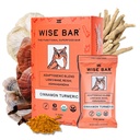 WISE BAR Adaptogen Houba Nutrition Bary s Reishi, Lions Mane & Ashwagandha, Organic Vegan & Gluten zdarma Snacks pro přírodní soustředění, Energy & Imunity Support, Skořice Turmeric Flavor, 12 Počet