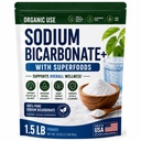 Organické použití Bikarbonát sodný Alkalický dodatek pro alkalitu. Podpora ledvina a žaludeční kyseliny Neutralizer w / Alkalické Superfoods. Bikarbonát sodný Powder Ledviny imunitní podpora Antacid Sport 1.5LB