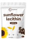 Micro Ingredients Sunflower Lecithin 1,600mg Per Serving, 300 Softgels current 124; Udržitelně pěstovaný zdroj, studená lisovaná, bohatá na fosfatidyl cholin curren124; dodatek k laktaci * Current 124; Soy Free, Non- GMO