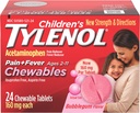 Dětský Tylenol Chewables, Acetaminophen for Pain & Fever Relief, Bubble Gum, 24 ct