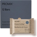 ProMix Nutrition Protein Puff Bary - Borůvky & Cream - Marshmallow Crispy Treat - Great Ochutnávání a zdraví na Go Snack - High Protein & Low Calorie - Volný od gluten, Soy, & Corn - 12 Bary