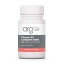 Alergie Výzkumná skupina Vitamin D3 Kompletní 5000 IU - Vitamin D3 a K2 dodatek, Denní bilance, s vitaminem A, DeltaGold Tocotrienols, High Potency, Veggie Softgels - 60 Počet
