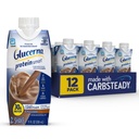 Glucerna protein Inteligentní Diabetes Care Shake, Čokoláda, Diabetická strava Náhrada na podporu řízení krevního cukru, 30g protein, 150 kalorií, připraven k pití, 11- fl- oz láhev, 12 balení
