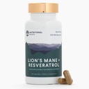 Nutritional Roots - Lion 's Mane + Resveratrol - S 800mg Lion' s Mane Extract & 350mg Trans- Resveratrol Per Serving - Podporuje zdraví mozku a srdce - Dietní dodatek - 1 měsíc Dodávka - 60 Kapsle