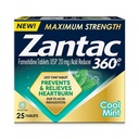 Zantac 360 Maximální síla, Cool Mint, 25 Počet, Heartburn Prevention & Relief, 20mg tablety