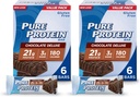 Čisté proteinové bary, vysoký protein, výživné snacks na podporu energie, nízký cukr, gluten zdarma, čokoláda Deluxe, 6 Počet (balení po 2)