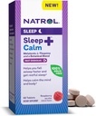 Natrol Sleep + klid melatonin 6 mg s L- Theanine 50mg a botanické směsi, dietní dodatek pro klidný spánek a klidnou mysl a tělo, 60 Raspberry- ochucené rychlé rozpuštění tablety, 60 denní zásobování