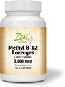 Methyl vitamin B-12 dodatek - s vitaminy B6, folát, biotin - Podpora kardiovaskulárního zdraví, zdravý imunitní systém, funkce mozku a nervu - 50 Lozengů