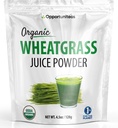 Oportuniteas Organic Raw Wheatgrass Juice Powder - Pěstovaný a sušený v USA - Premium Green Superfood Supplement - Vegan & Non- GMO - 4.5 oz