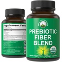 USDA Organic 3- in-1 Prebiotic Fiber - Veganské kapsle pro Gut, stravitelné zdraví. Surové celé potraviny Plant Based Prebiotics Pills Dodatek s Inulin (Jerusalem Artichoke), Acacia Fibers, SunFiber