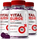 (3 Pack) Vital Surge Testo Gummies - Premium VitalSurge Gummies pro muže s čistými ingrediencemi na pohonné jednotky, sebevědomí a denní výkon, Easy- to- Chew Tasty Vital Surge ME Gomitas (180 Gummies)