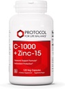 PROTOKOL PRO LIFE BALANCE C-1000 + Zinc-15 - Vitamin C & zink Bisglycinát - doplněk imunitní podpory - doplněk antioxidantů - s kyselinou askorbovou - 120 Veg Kapsle