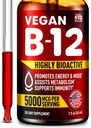 B12 Sublingvální 5000 mcg Drops - Made in USA - Vegan B12 Vitamíny pro energii, Mood & Memory - Vysoce biologicky dostupné sublingvální Drops - Methylkobalamin pro ženy a muže - 2 fl. oz.