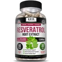 Kaya Naturals - Resveratrol Kapsle - Anti Aging dodatek - Antioxidanty s podporou mozku - Maximální výhody - 60 Veggies Kapsle